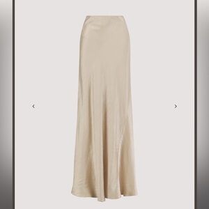 DISSH Satin Maxi Skirt in Light Beige